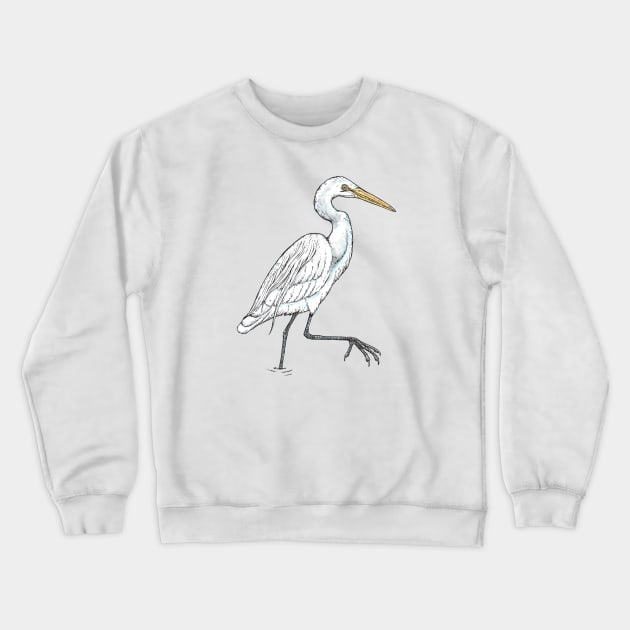 Great Egret Crewneck Sweatshirt by bangart